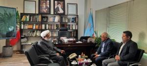 دیدار مهندس عظیمی مدیر عامل و مهندس خانی عضو هیئت مدیره شرکت خانه گستریکم با حجت‌الاسلام والمسلمین روحانی‌نژاد نماینده ولی فقیه و رئیس شورای مرکزی در بنیاد مسکن انقلاب اسلامی